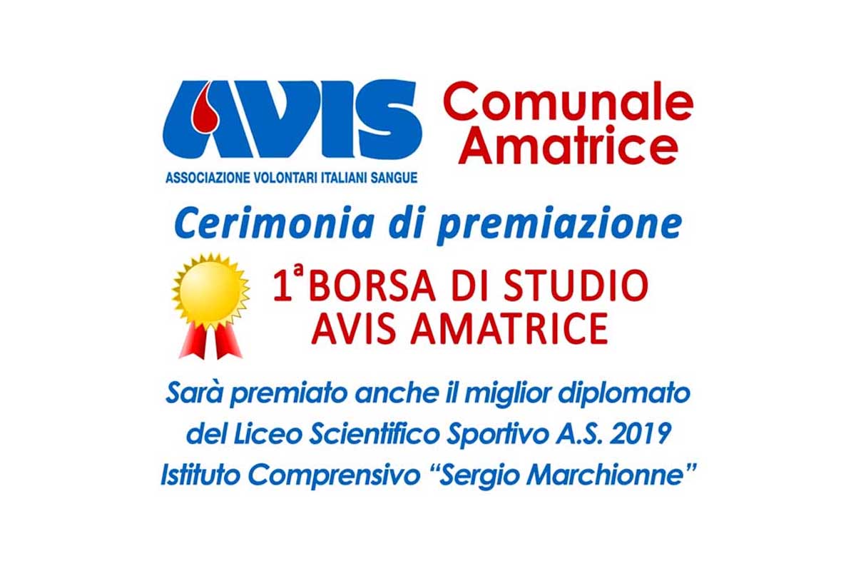 Premiazione I Borsa di Studio Avis Amatrice