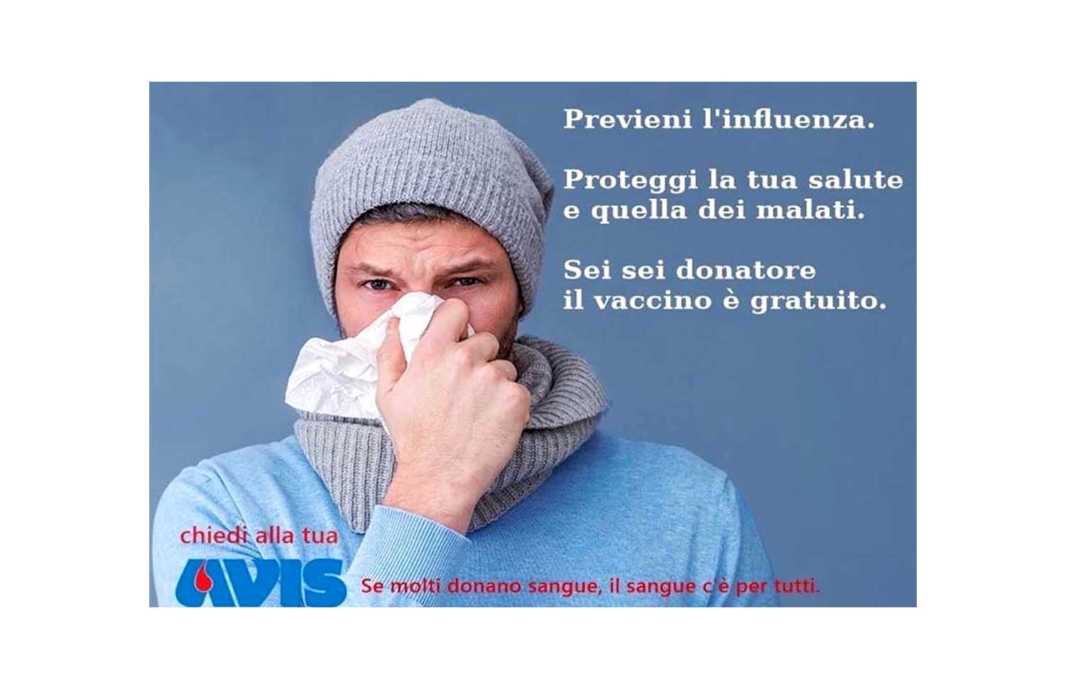 Influenza 2020-2021, vaccinazioni gratuite per i donatori